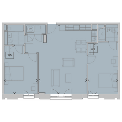 TKPG Waterhouse Gardens 2 Bedroom Floorplan