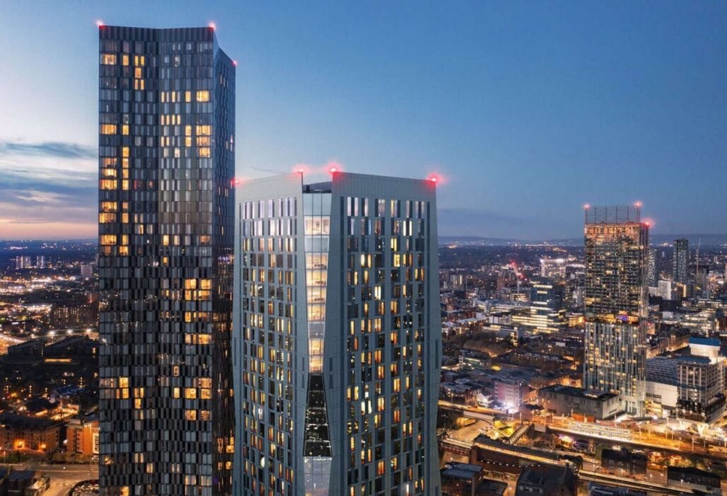 Contour Manchester external night time