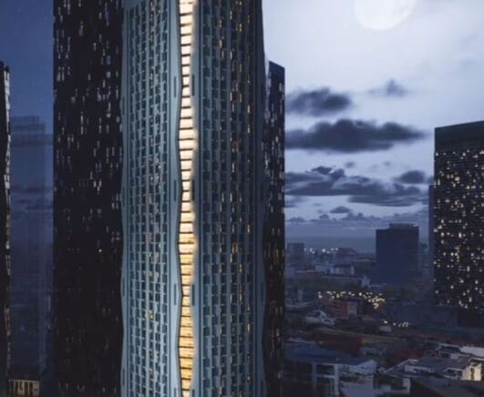 Contour Manchester external night time 2