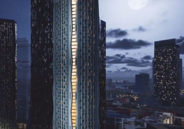 Contour Manchester external night time 2