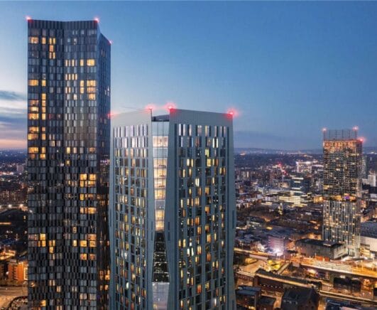 Contour Manchester external night time