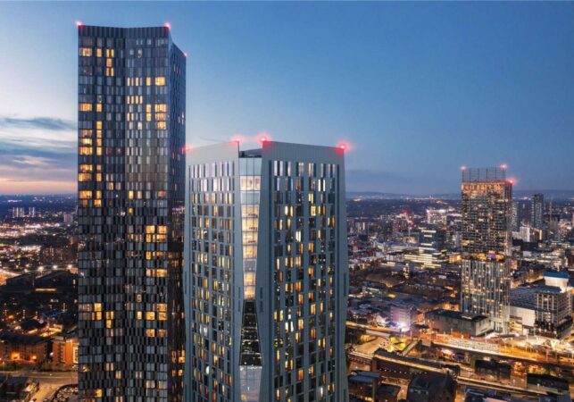 Contour Manchester external night time