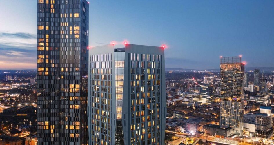 Contour Manchester external night time