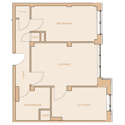 TKPG One Trafford Edge 1-bed layout